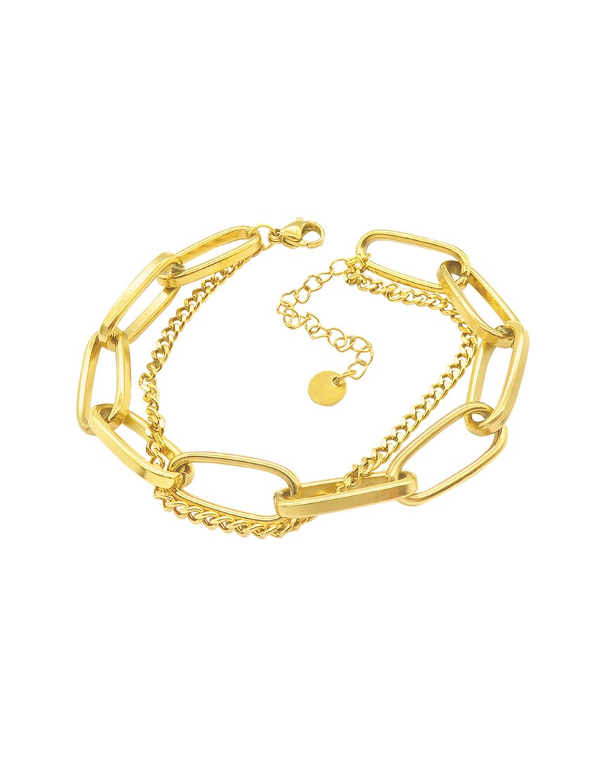 Adornia 14k Plated Paperclip Chain Bracelet