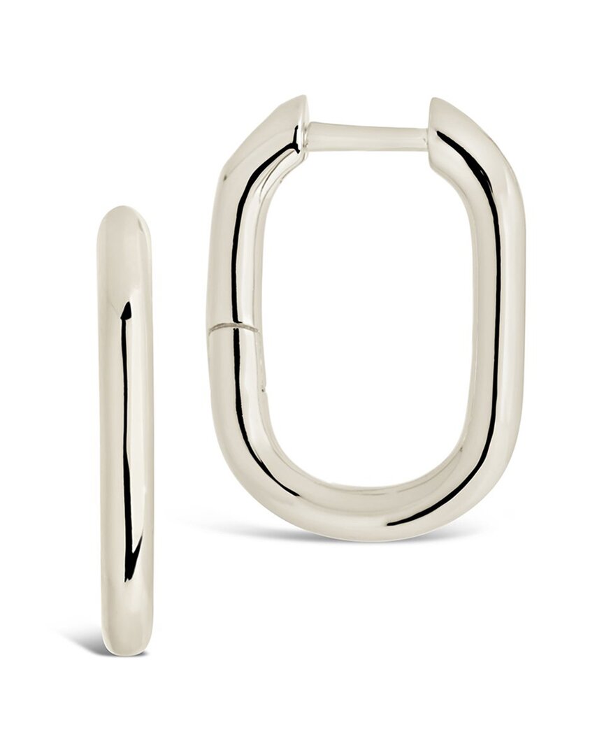 Sterling Forever Silver Rectangle Hoops