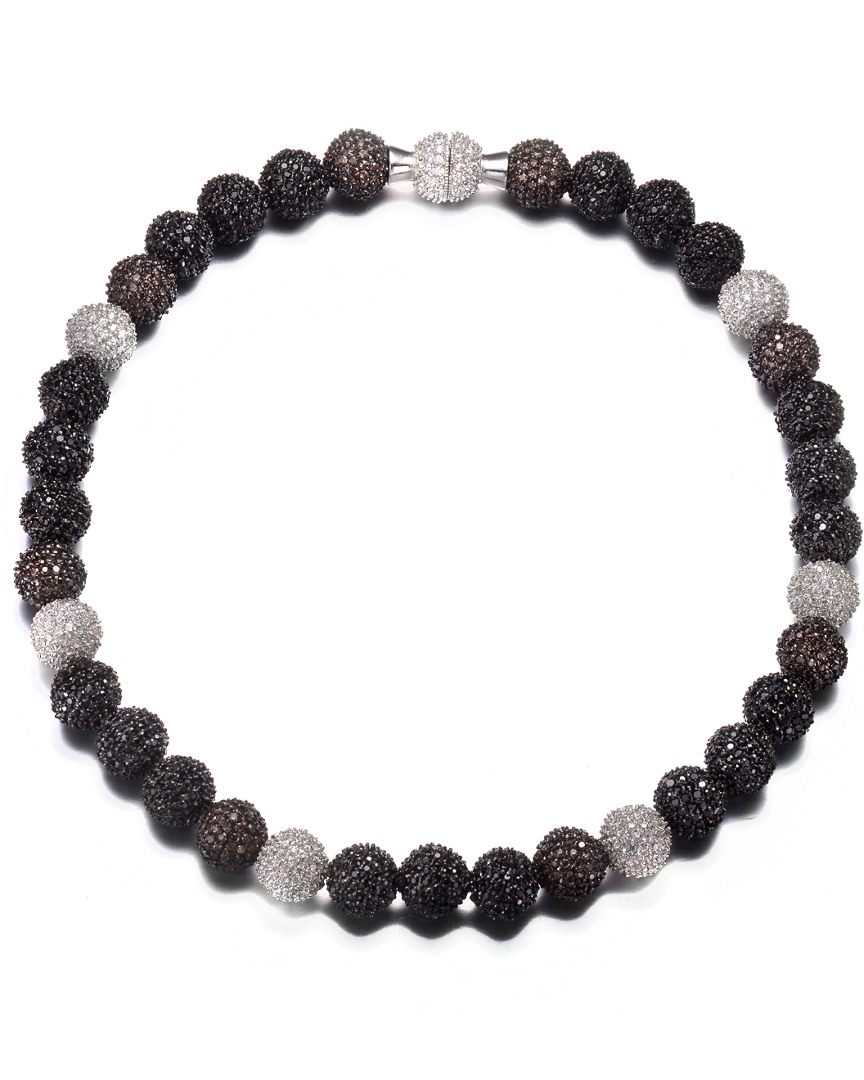 Genevive Silver Cz Ball Necklace