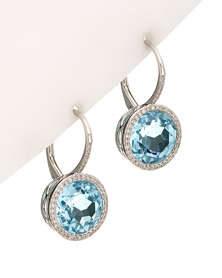 Diana M. Fine Jewelry 14K 9.19 ct. tw. Diamond & Topaz Earrings