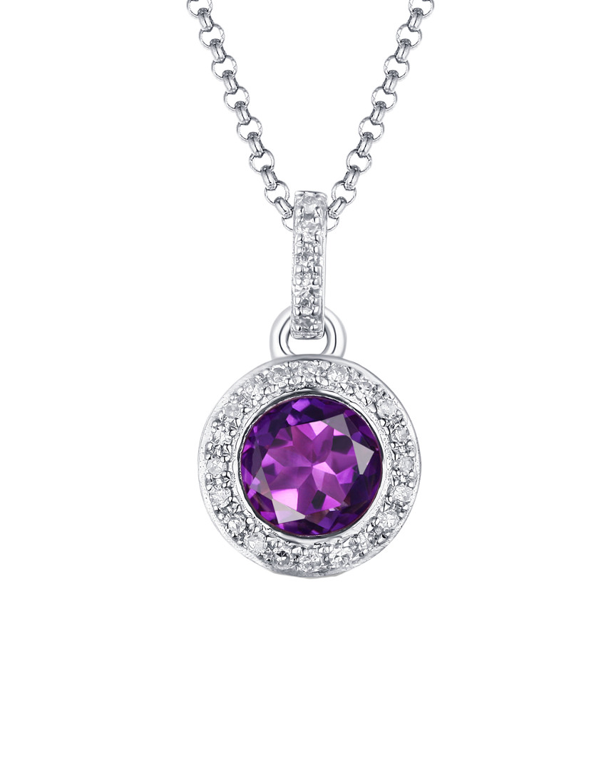 Diana M. Fine Jewelry 14k 0.74 Ct. Tw. Diamond & Amethyst Necklace