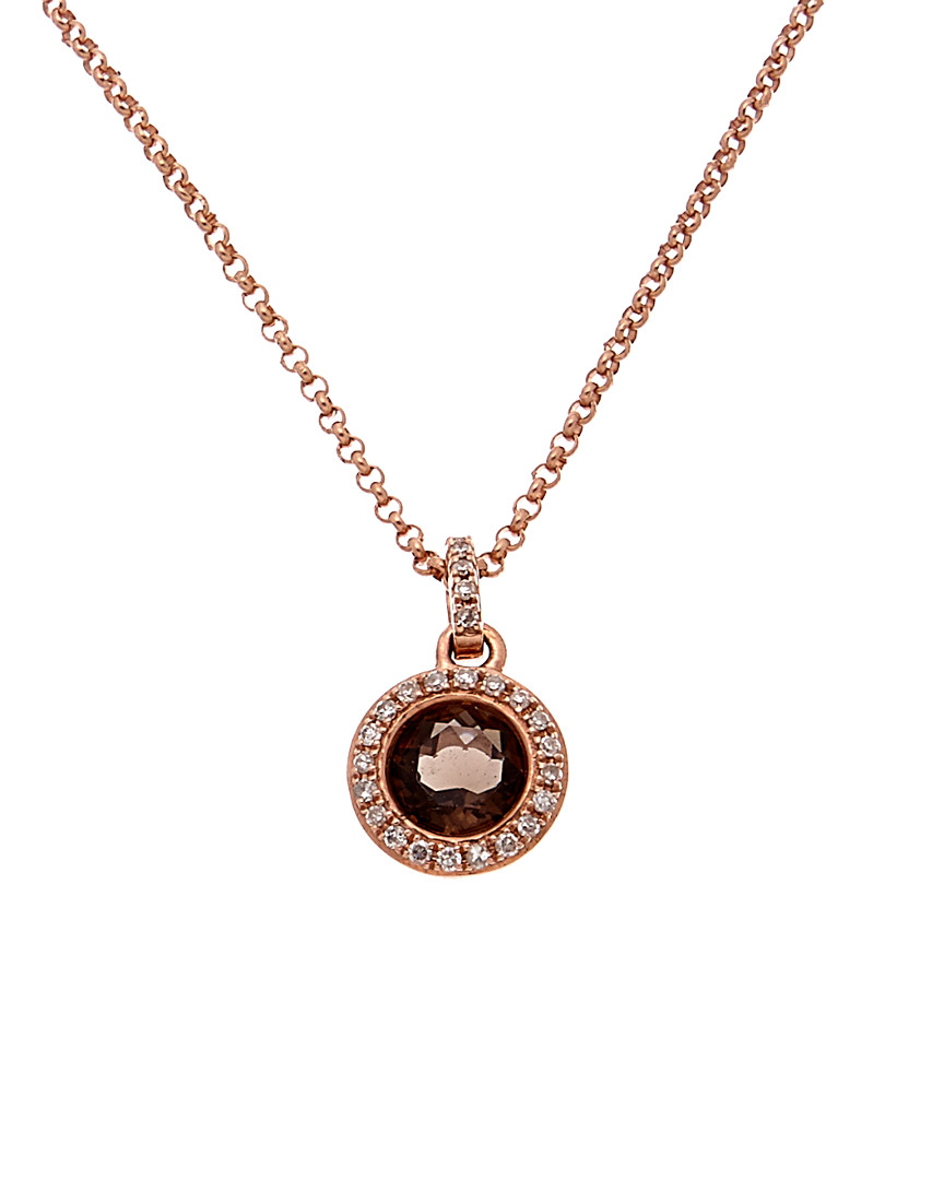 Diana M. Fine Jewelry 14k Rose Gold 0.66 Ct. Tw. Diamond & Topaz Necklace