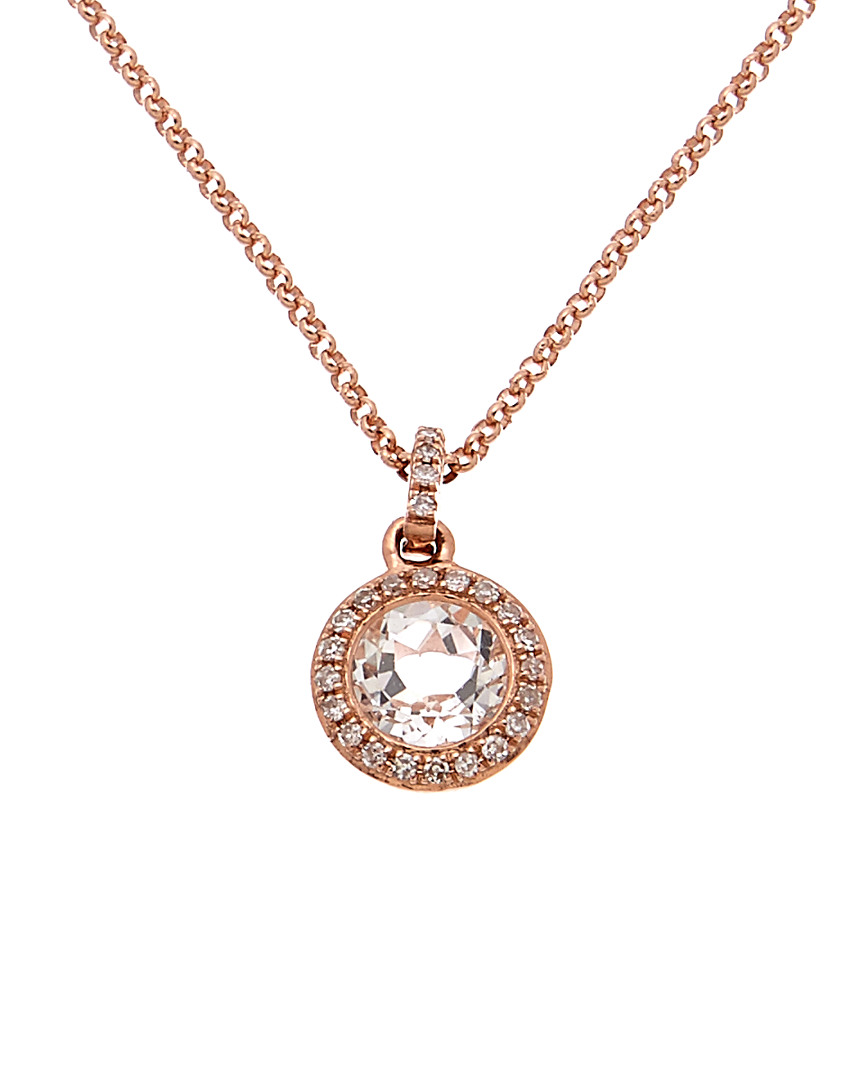 Diana M. Fine Jewelry 14k Rose Gold 1.00 Ct. Tw. Diamond & Topaz Necklace