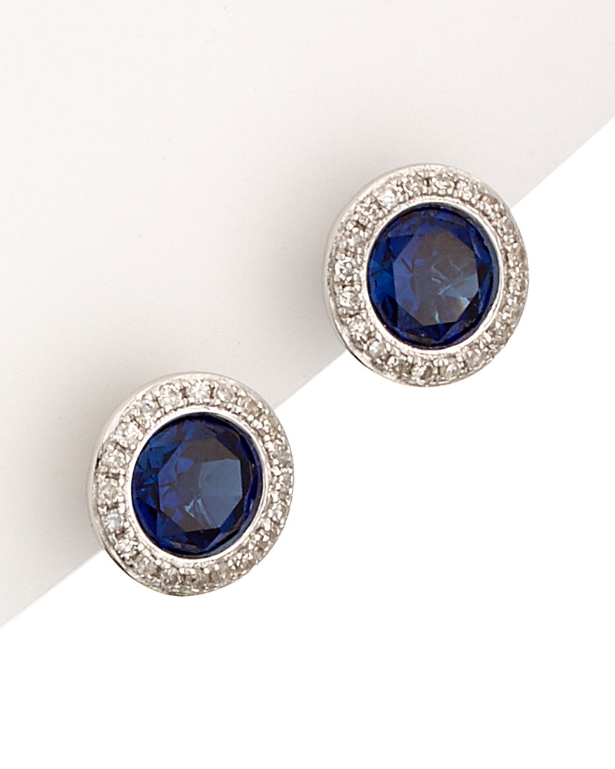 Diana M. Fine Jewelry 14K 2.12 ct. tw. Diamond & Sapphire Studs