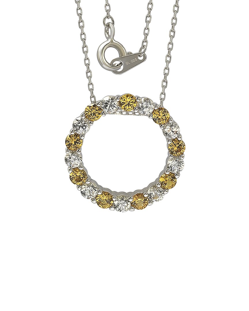 Suzy Levian Silver 0.02 Ct. Tw. Diamond & Sapphire Necklace