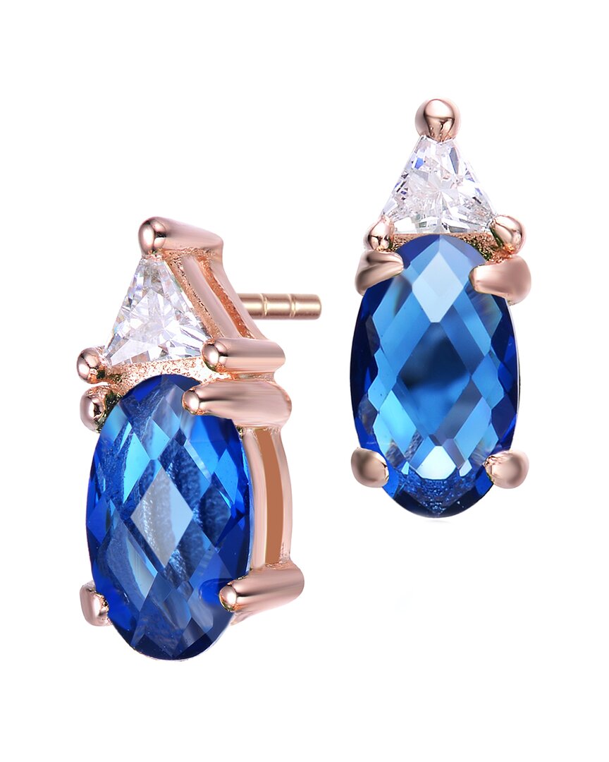 Genevive 18k Rose Gold Vermeil Cz Earrings