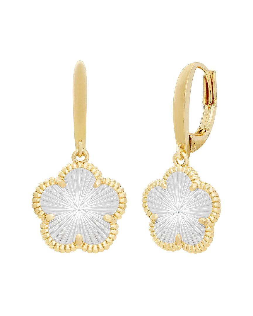 Jankuo Flower 14k Plated Engraved Earrings