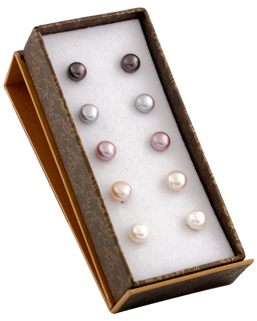 Splendid Pearls Silver 7-8mm Freshwater Pearl Earrings