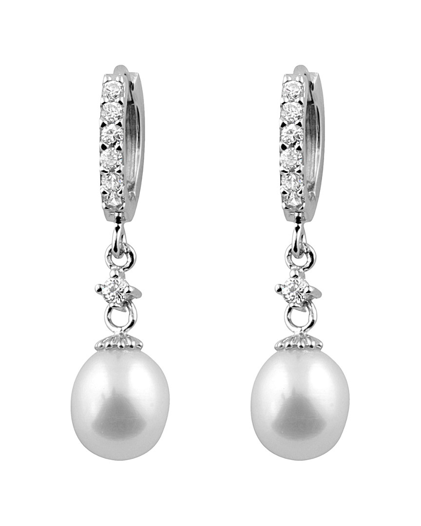 Shop Splendid Pearls Silver 7-7.5mm Freshwater Pearl Earrings