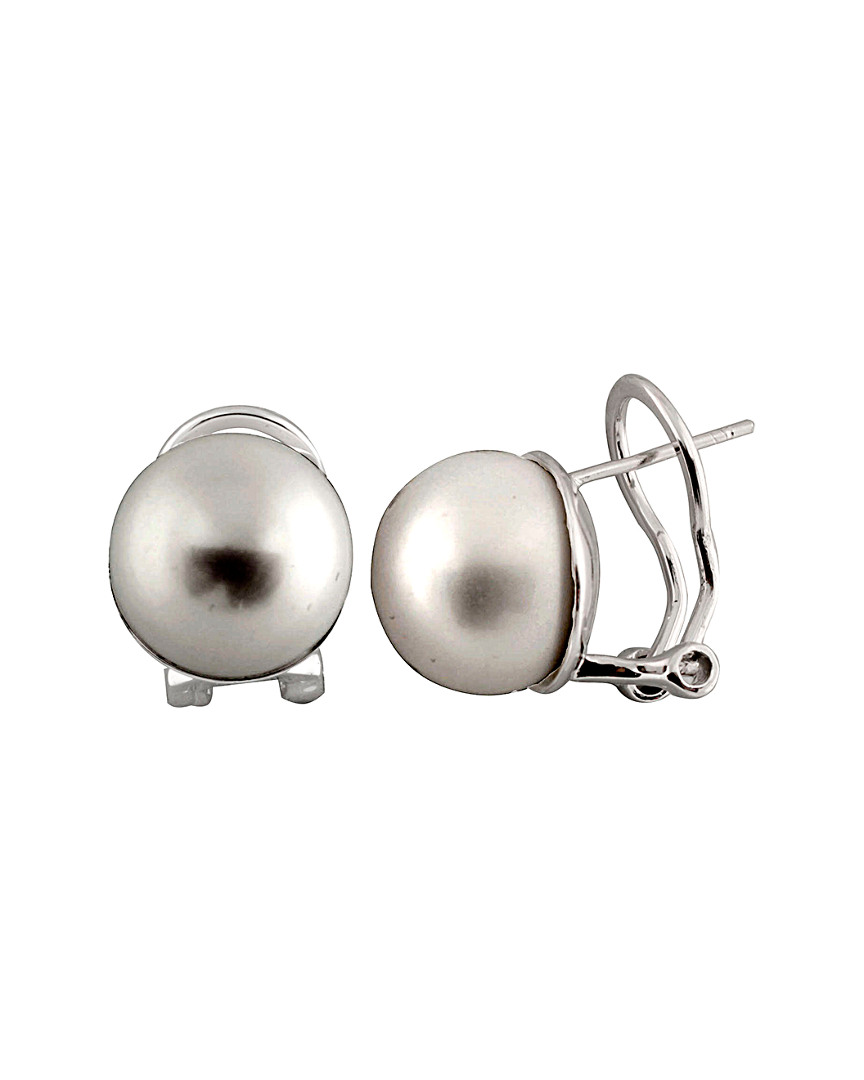 Splendid Pearls Silver 12-13mm Freshwater Pearl Earrings
