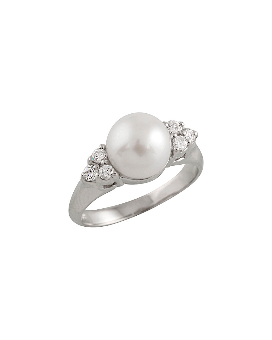 Splendid Pearls Silver 8-8.5mm Freshwater Pearl Ring
