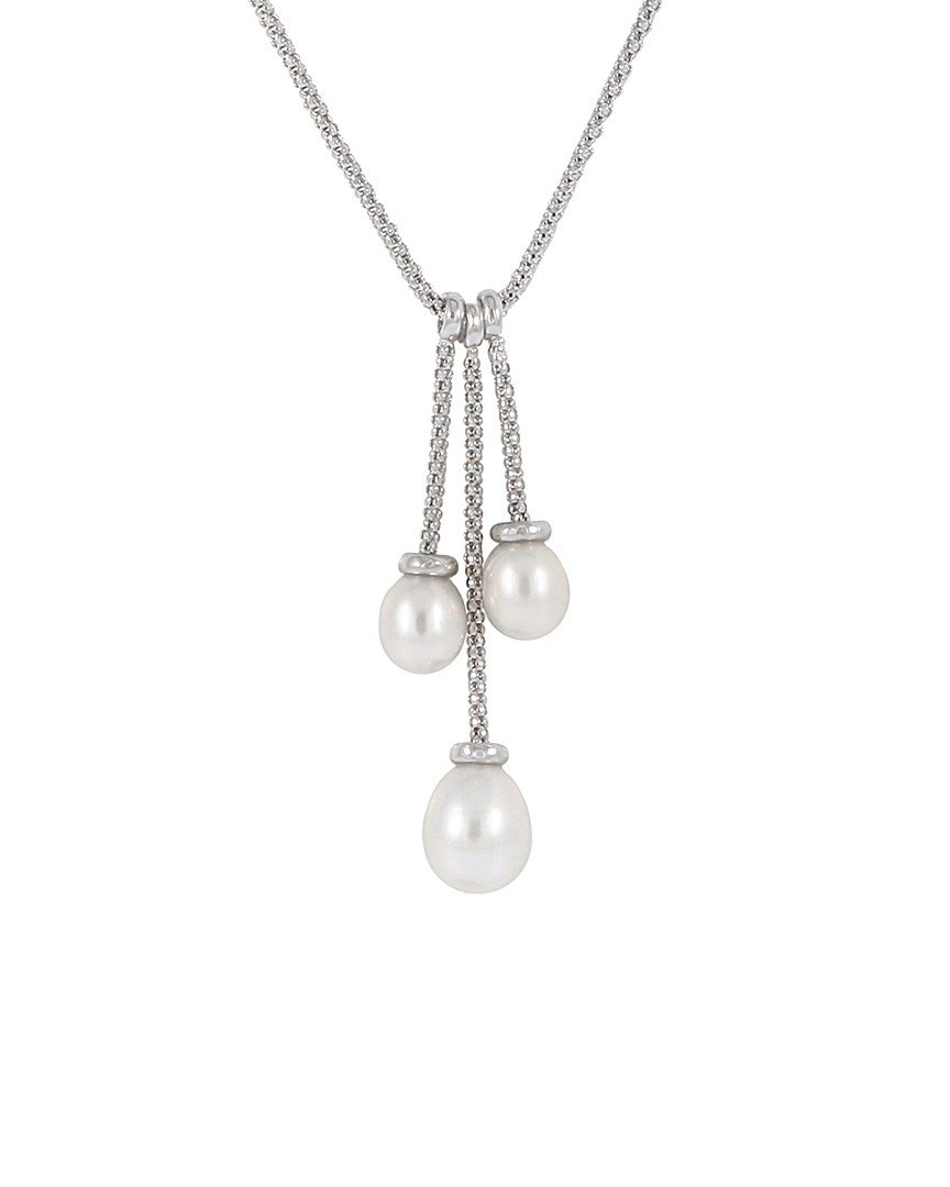 Splendid Pearls Silver 6-8.5mm Freshwater Pearl Necklace