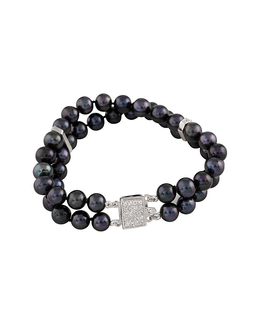 SPLENDID PEARLS SPLENDID PEARLS SILVER 7-7.5MM FRESHWATER PEARL BRACELET