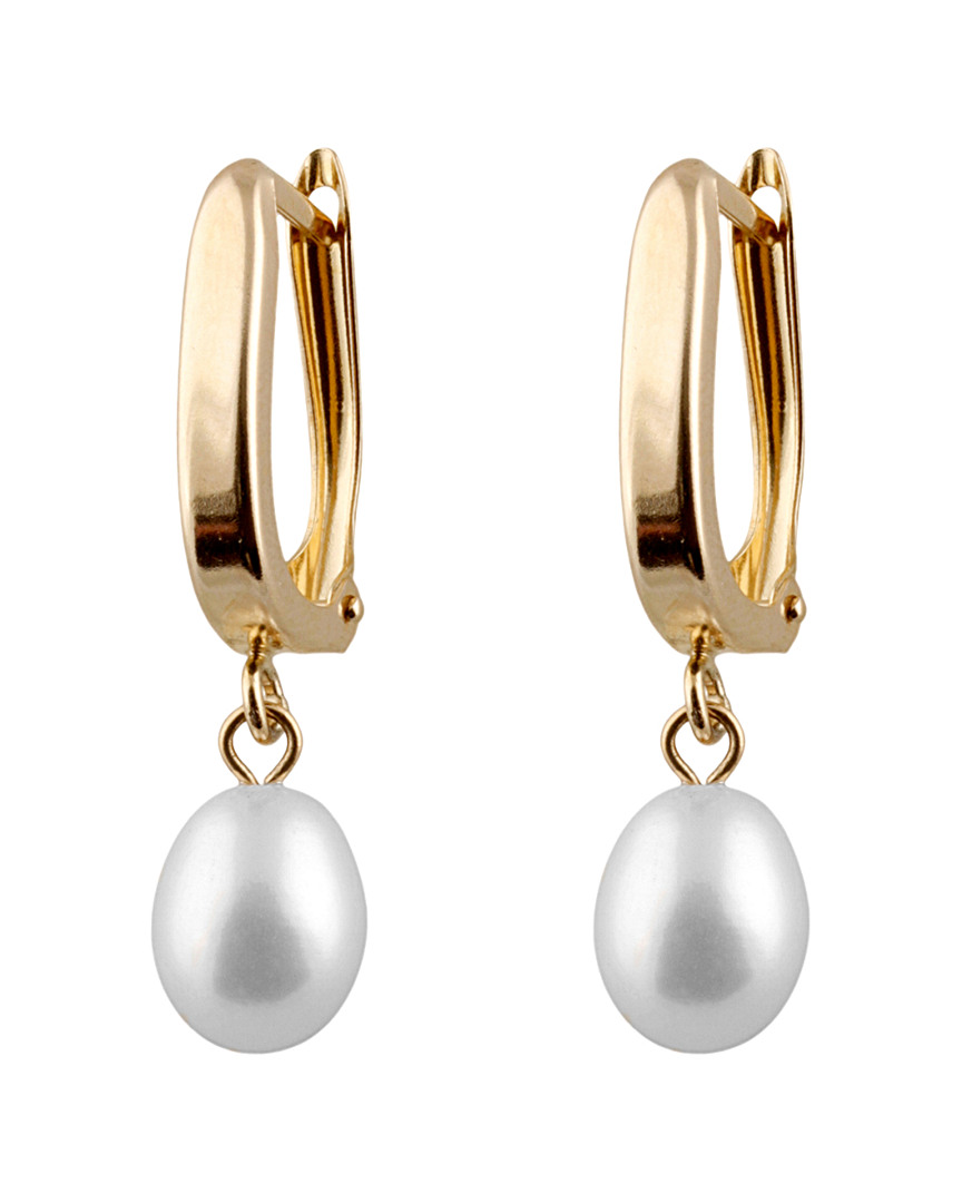 Splendid Pearls 14k 6.5-7mm Freshwater Pearl Drop Earrings