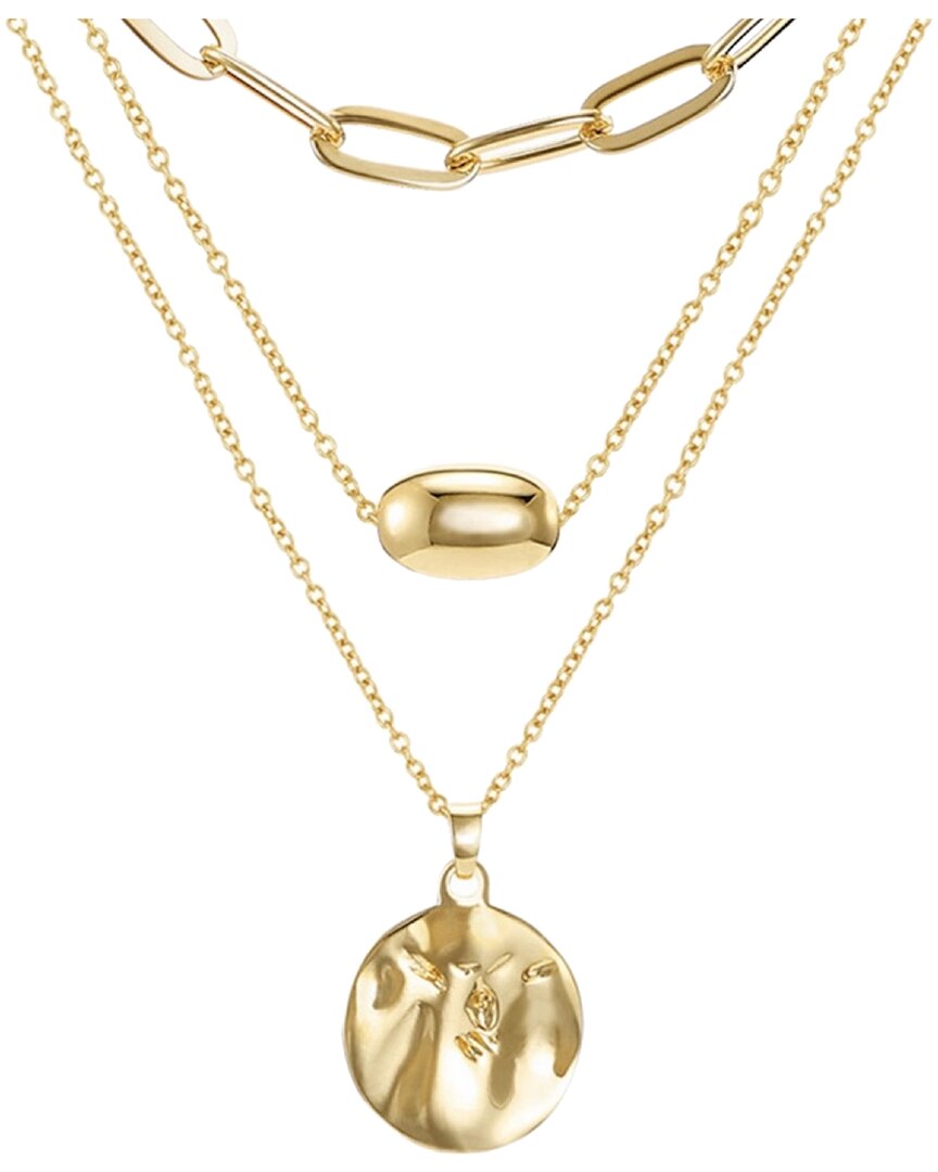 Shop Liv Oliver 18k Plated Disc Necklace