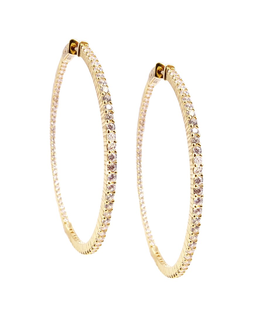 Savvy Cie 18k Over Silver Cz Inside-out Hoops