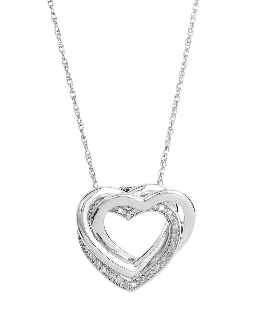 Savvy Cie Silver Diamond Interlocking Necklace