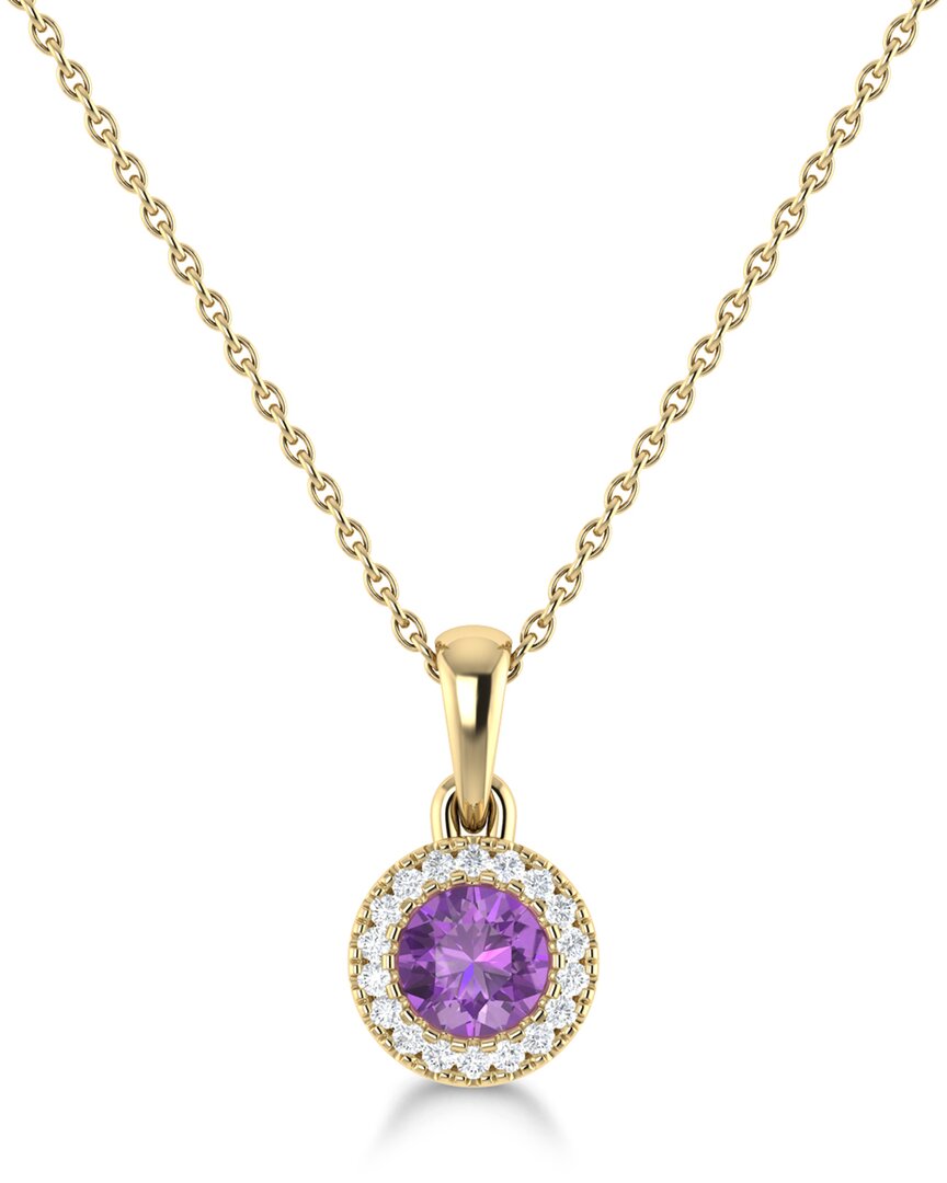 Sabrina Designs 14k 0.31 Ct. Tw. Diamond & Amethyst Pendant