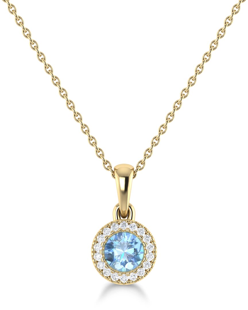Sabrina Designs 14k 0.25 Ct. Tw. Diamond & Aquamarine Pendant