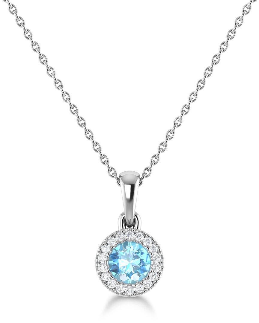 Sabrina Designs 14k 0.37 Ct. Tw. Diamond & Blue Topaz Pendant