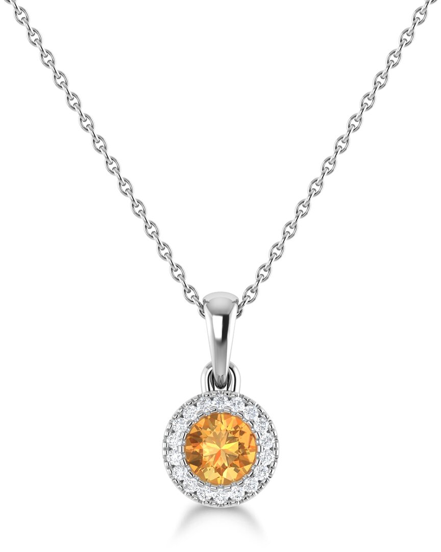 Sabrina Designs 14k 0.27 Ct. Tw. Diamond & Citrine Pendant
