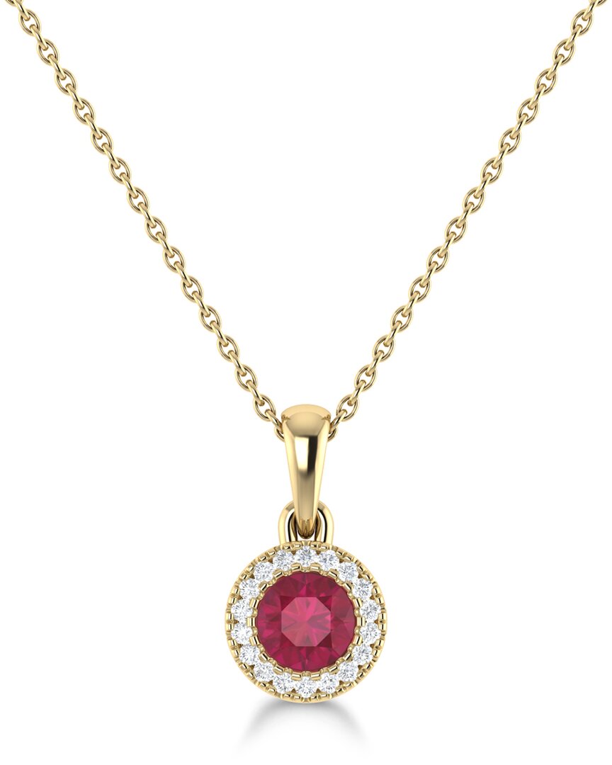 Sabrina Designs 14k 0.30 Ct. Tw. Diamond & Ruby Pendant