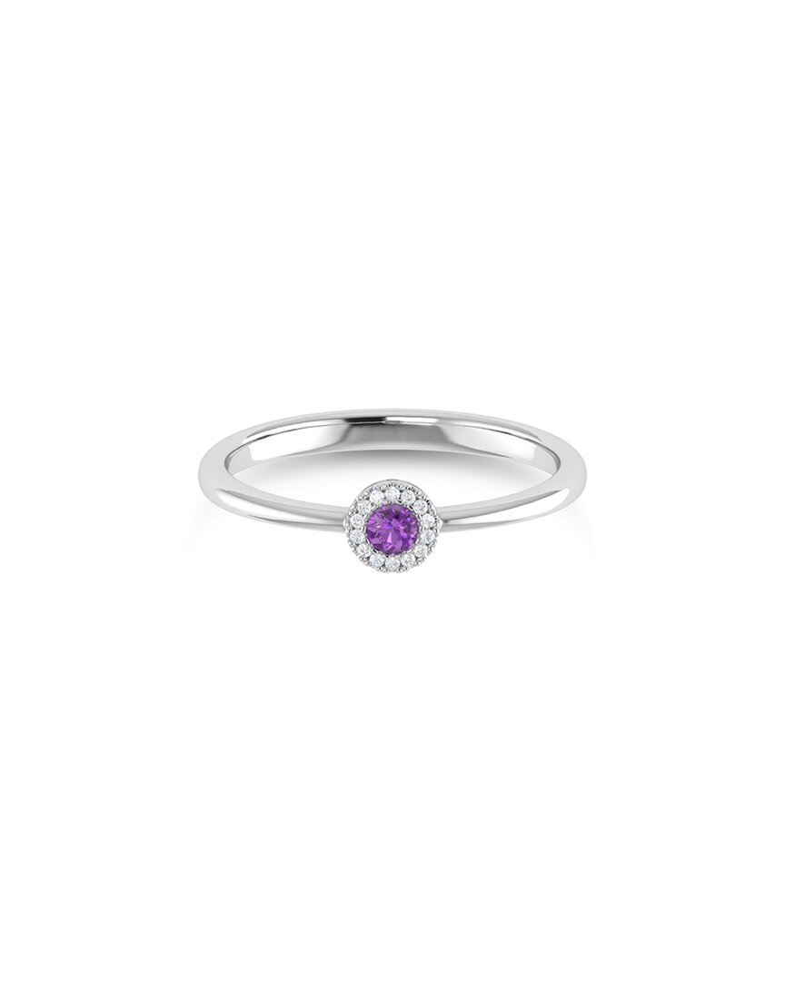 Sabrina Designs 14k 0.09 Ct. Tw. Diamond & Amethyst Ring