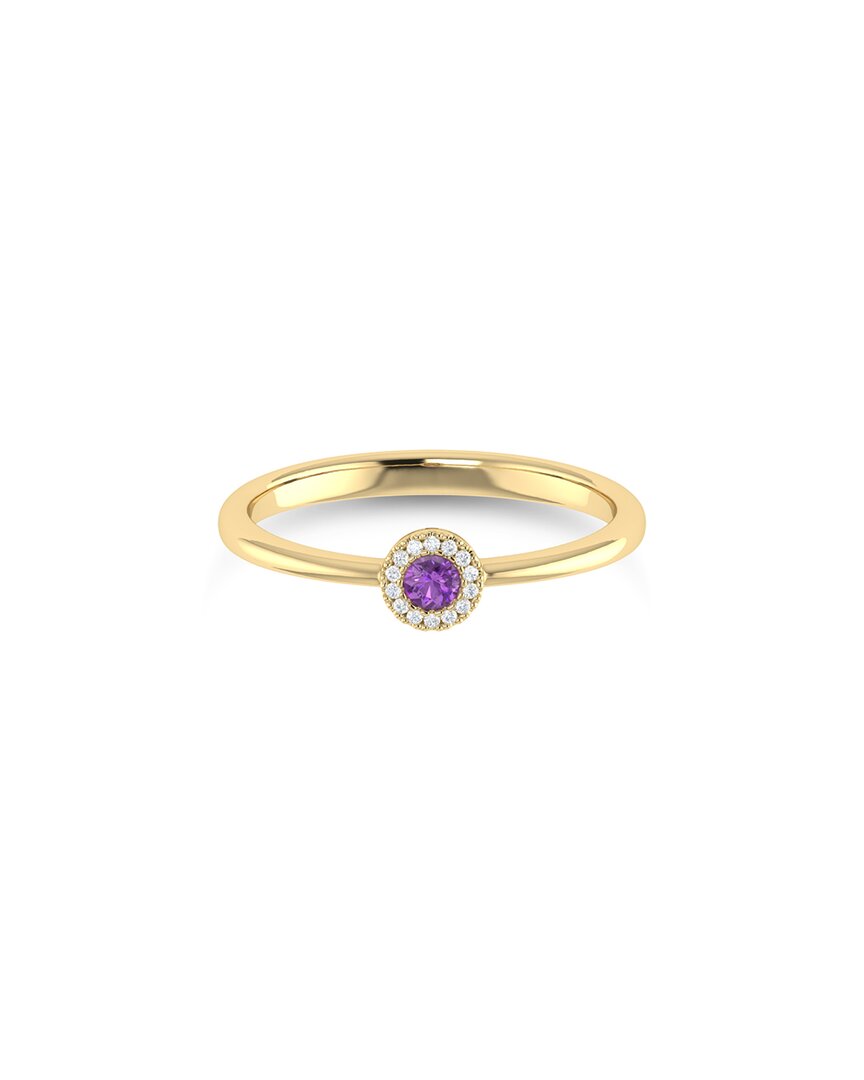 Sabrina Designs 14k 0.08 Ct. Tw. Diamond & Amethyst Ring