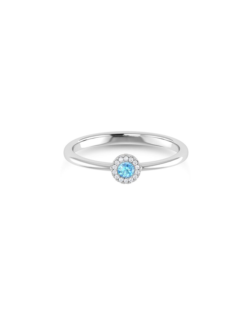 Sabrina Designs 14k 0.11 Ct. Tw. Diamond & Blue Topaz Ring
