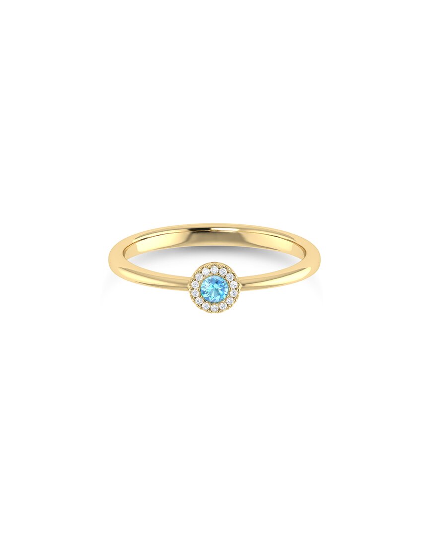 Sabrina Designs 14k 0.10 Ct. Tw. Diamond & Blue Topaz Ring