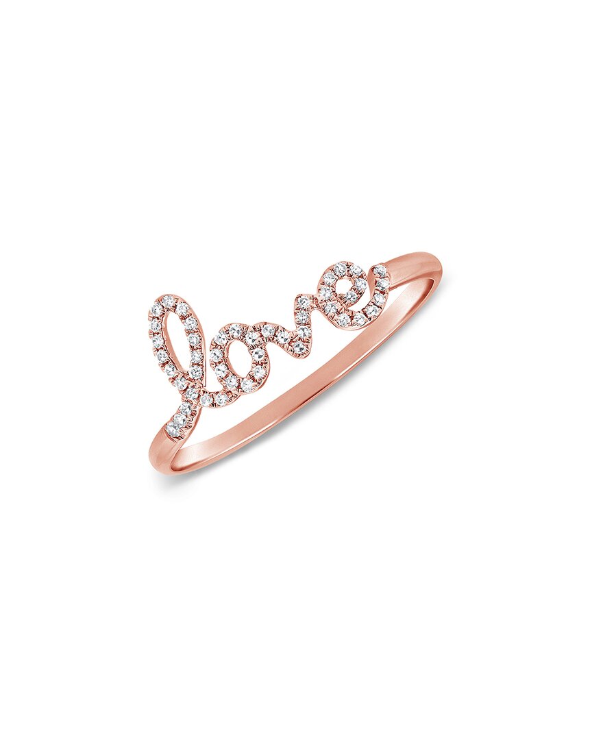 Sabrina Designs 14k Rose Gold Diamond Love Ring In Multi