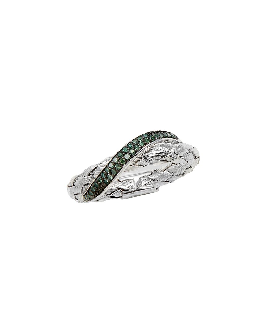 Savvy Cie Silver 0.15 Ct. Tw. Diamond Statement Ring