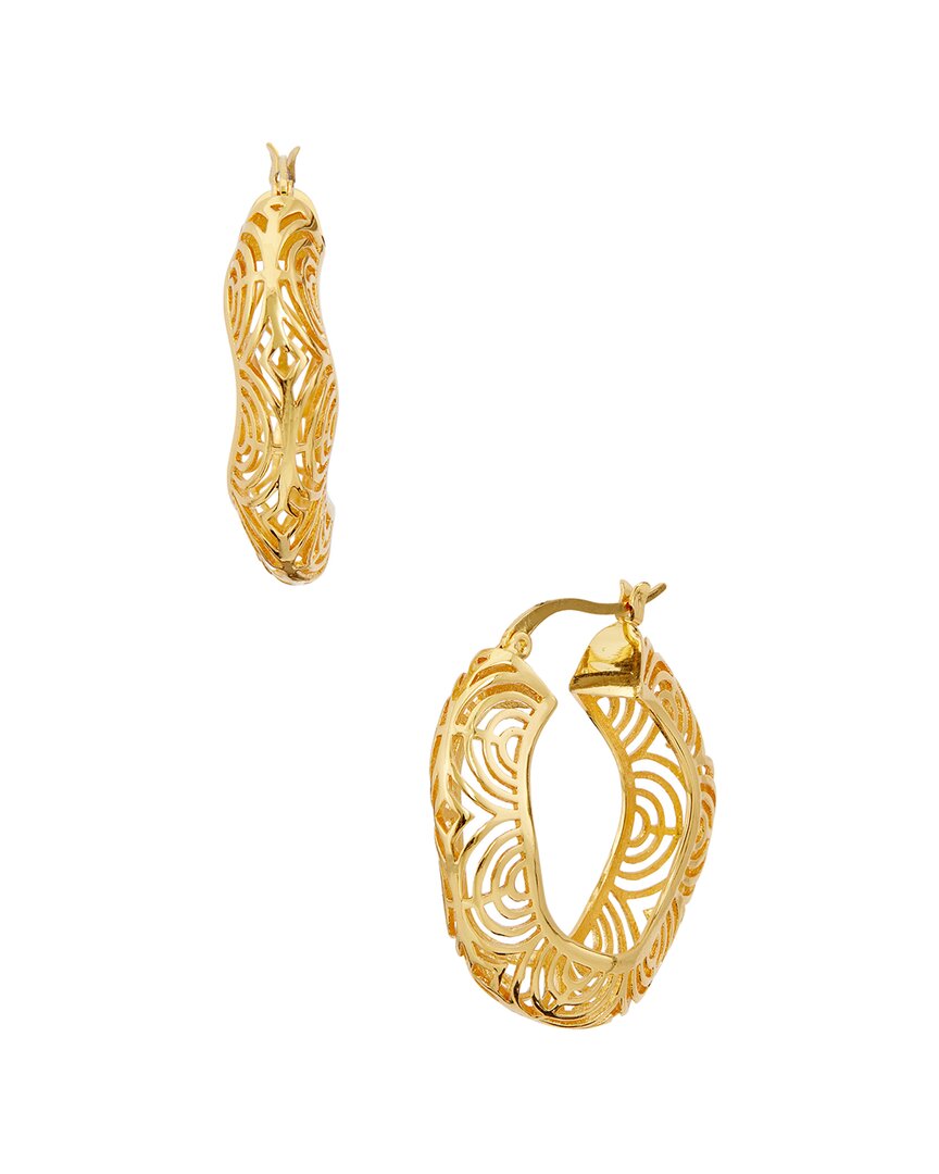 Savvy Cie 18k Plated Statement Hoops