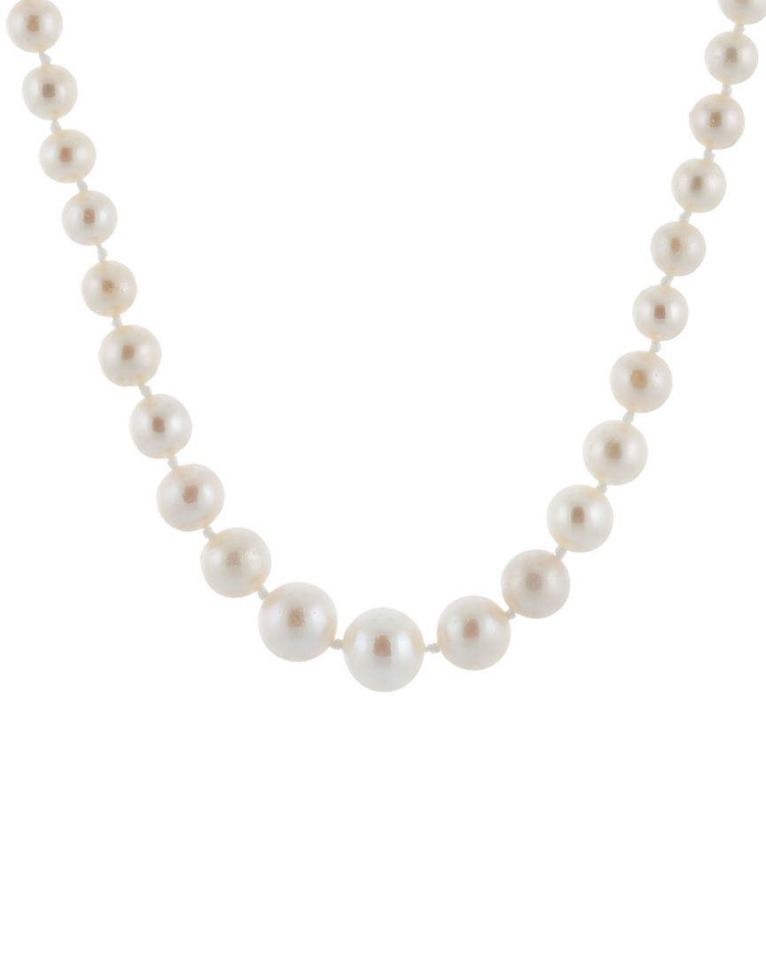 Splendid Pearls Rhodium Over Silver 4-8mm Pearl Necklace
