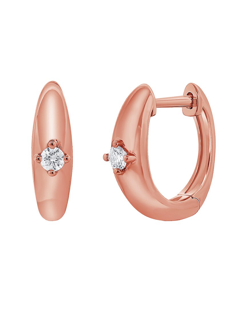 Sabrina Designs 14k Rose Gold 0.12 Ct. Tw. Diamond Hoops