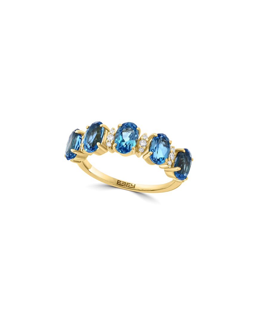 Effy Fine Jewelry 14k 3.04 Ct. Tw. Diamond & London Blue Topaz Ring