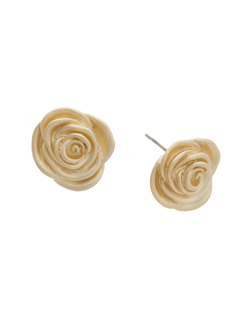 Juvell 18k Plated Flower Petal Clip Earrings
