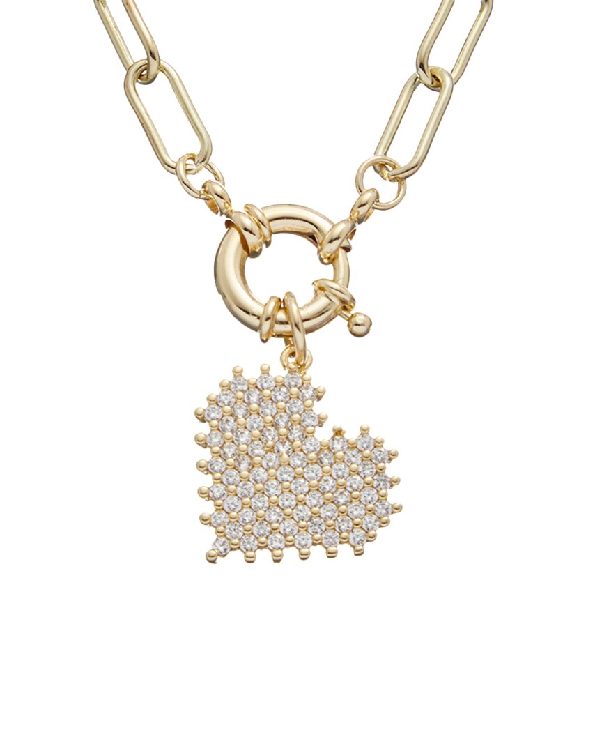 Juvell 18k Plated Cz Heart Link Necklace