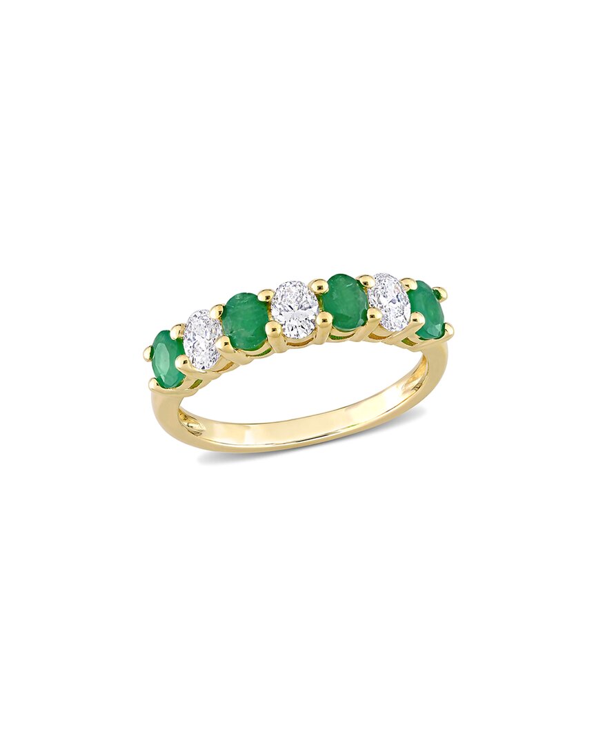 Rina Limor Eternity Bands 14k 1.14 Ct. Tw. Diamond & Emerald Semi-eternity Ring