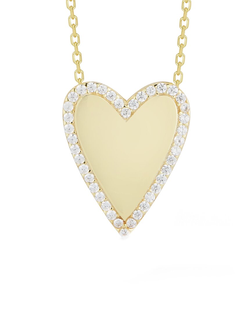 Sphera Milano 14k Over Silver Cz Heart Necklace