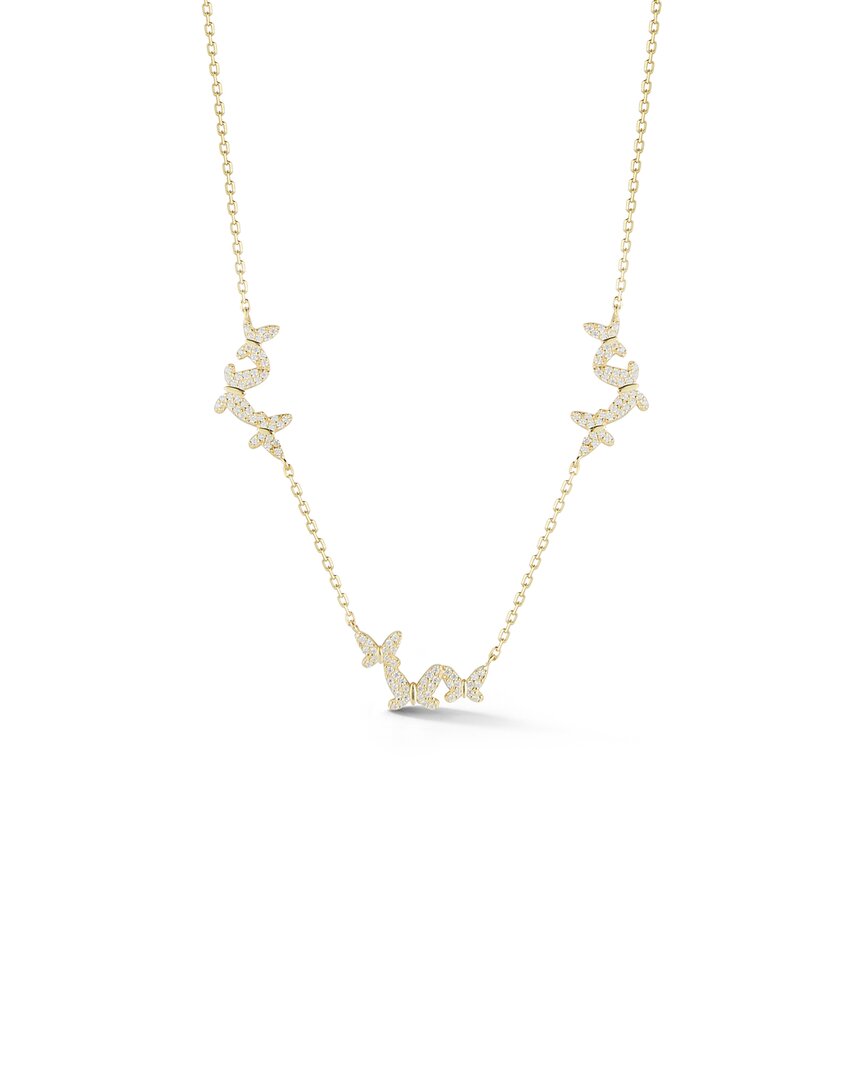 Sphera Milano 14k Over Silver Cz Butterfly Necklace