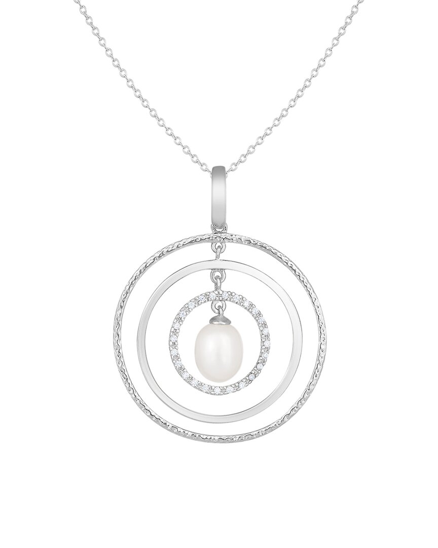 Splendid Pearls Silver 7-8mm Pearl Pendant Necklace