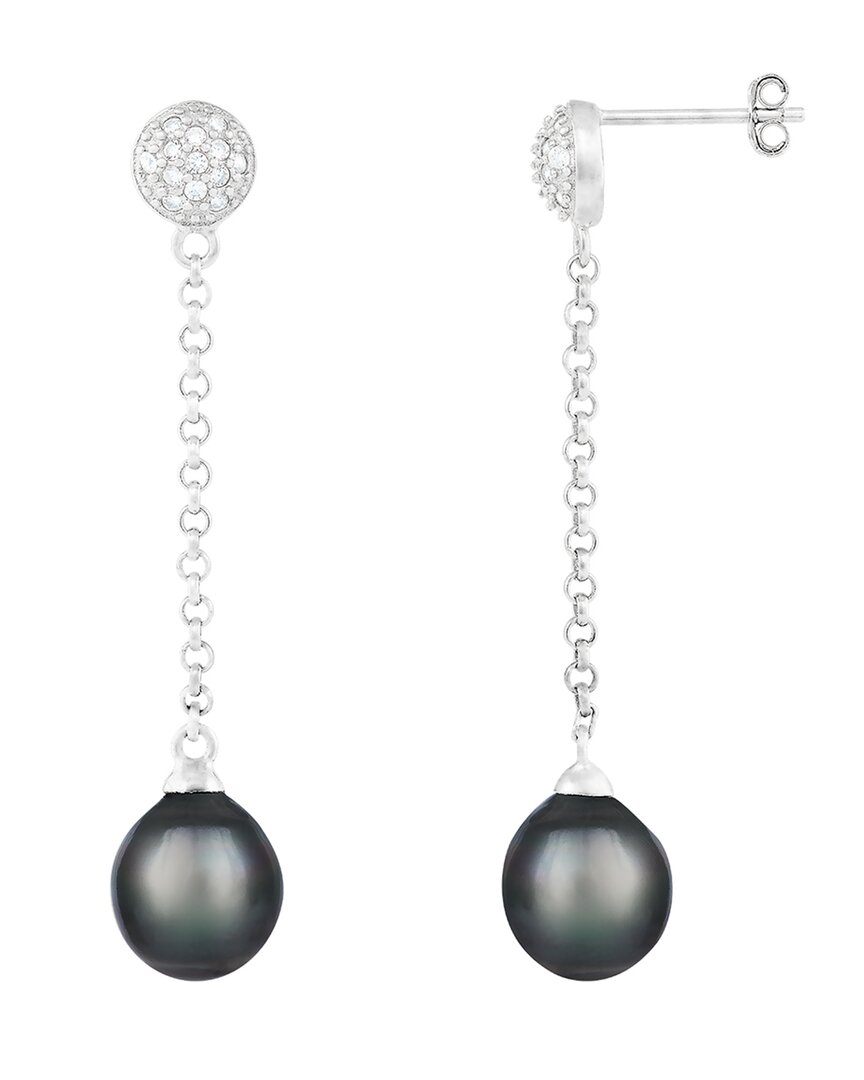 Splendid Pearls Silver 9-10mm Pearl Earrings