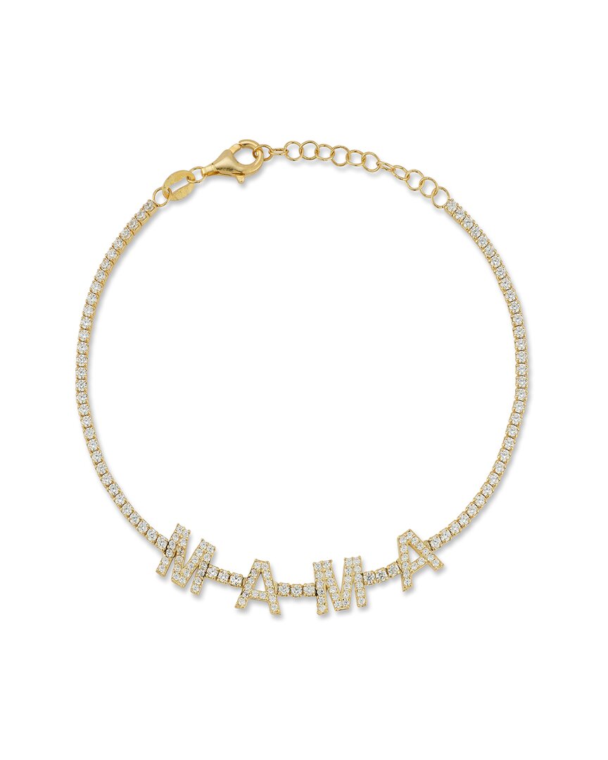 Sphera Milano 14k Over Silver Cz Mama Tennis Bracelet