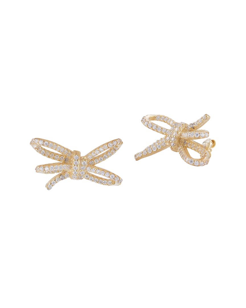 Sphera Milano 14k Over Silver Cz Bow Studs