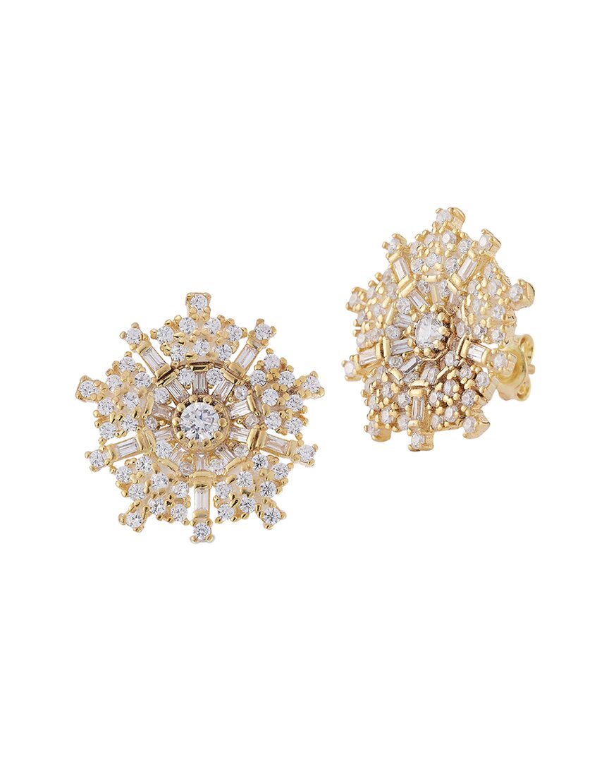 Sphera Milano 14k Over Silver Cz Statement Studs