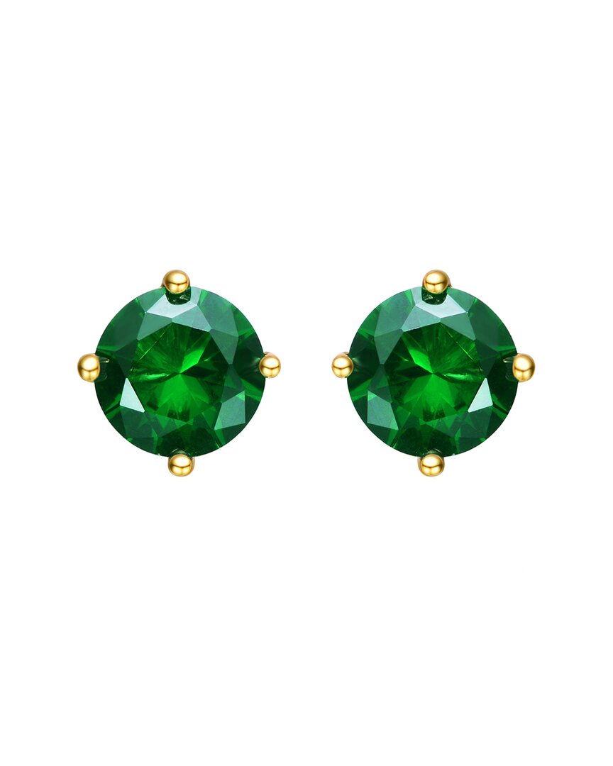 Rachel Glauber Stud Earrings With Colored Cubic Zirconia