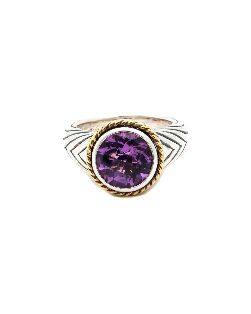 Shop Andrea Candela Andréa Candela Rodeo 18k & Silver 3.48 Ct. Tw. Amethyst Ring