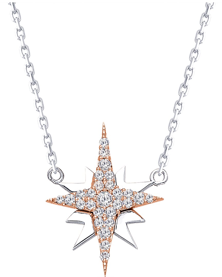 Kallati 14k Two-tone 0.20 Ct. Tw. Diamond Star Necklace