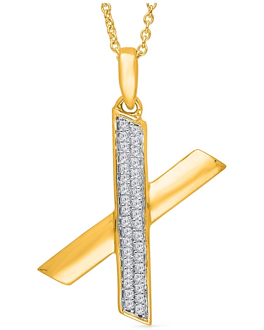 Kallati 14k Diamond X Pendant Necklace
